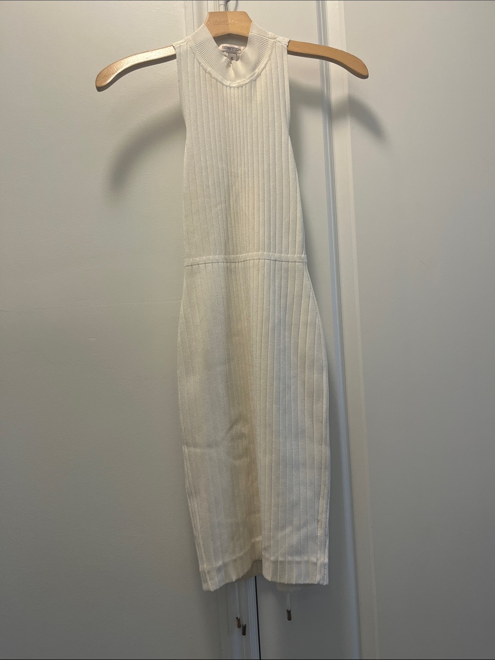 Sleeveless Ribbed Mini Dress in Cream